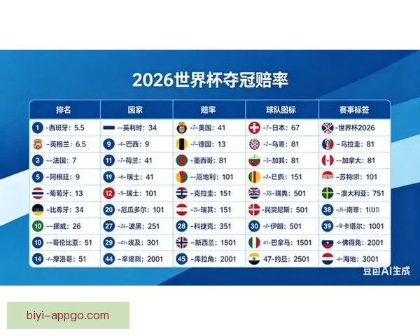 2026世界杯夺冠热门球队赔率深度解析与赛程趋势预测 2026世界杯夺冠热门球队赔率深度解析与赛程趋势预测